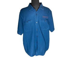 HOONIGAN-Men's-XL-SHORT SLEEVE-BLUE SHIRT-GREAT CONDITION